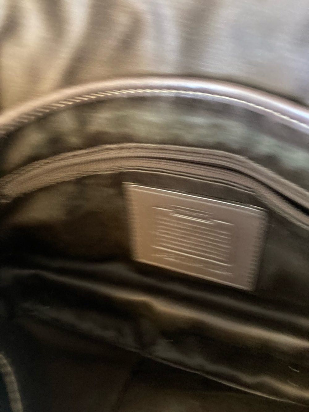 COACH Chocolate Brown/Taupe East West Messenger Leather Bag - Picture 8 of 10